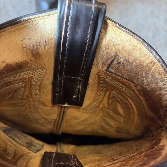 Vintage Tony Lama Black Label Men’s 9.5 D Brown Western Cowboy Boots main image 7